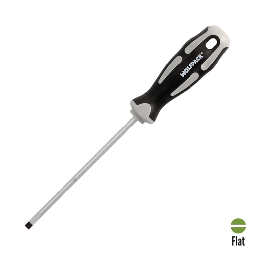 [2324566] Destornillador Plano Vaciado Acero S2 Mango TPR Bimaterial. Medida 1,0 x Ø 5,0 x 125 mm.  DIN5265