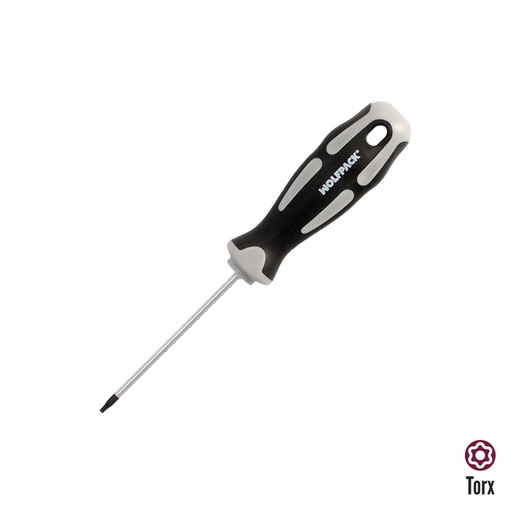 [2324511] Destornillador Torx Inviolable Acero S2 Mango TPR Bimaterial. Medida T07 x Ø 3,0 x 75 mm.