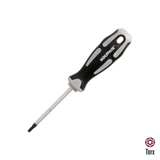 [2324515] Destornillador Torx Inviolable Acero S2 Mango TPR Bimaterial. Medida T15 x Ø 5,0 x 75 mm.