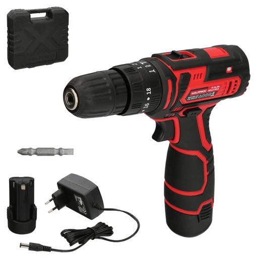 [7021570] Taladro Atornillador 12 V. Con 2 Velocidades y Percutor. Bateria 1.300 mAh. Par Apriete 35 Nm.
