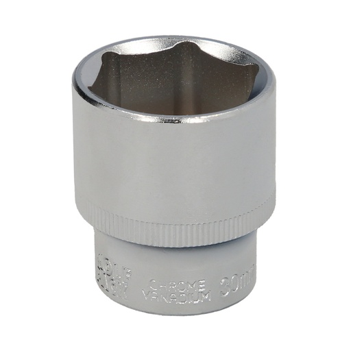 [2109090] Llave Vaso 1/2" Hexagonal 30 mm. Perfil de 6 caras. Acero Cromo Vanadio, Aristas Redondas