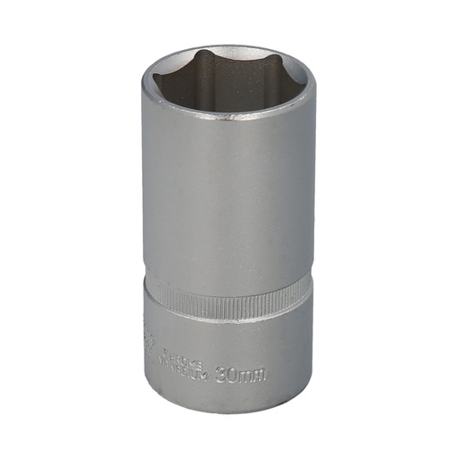 [2109300] Llave Vaso 1/2" Hexagonal Larga 30 mm. Perfil de 6 caras. Acero Cromo Vanadio, Aristas Redondas