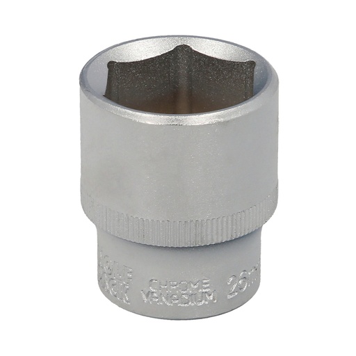 [2109080] Llave Vaso 1/2" Hexagonal 26 mm. Perfil de 6 caras. Acero Cromo Vanadio, Aristas Redondas