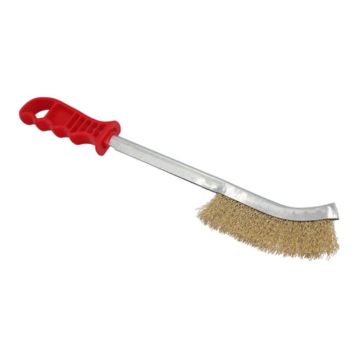 [9100568] Cepillo Manual Acero Latonado Mango Rojo 34 cm.
