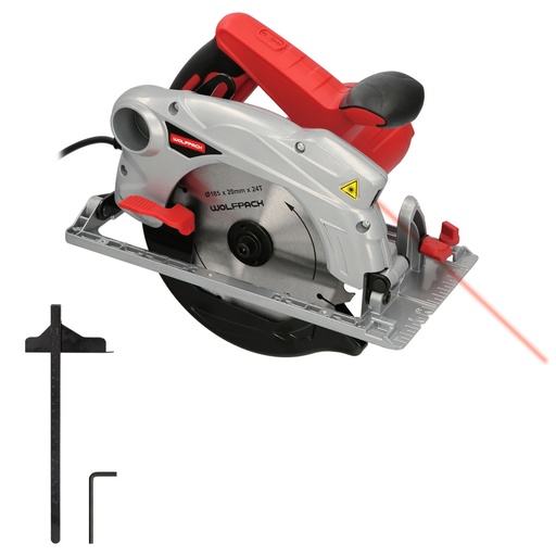 [7021595] Sierra Circular 1300 Watt. Con Laser Disco 185 mm. 4.700 RPM Corte Inglete Regulador de Profundidad. Ingletadora, Sierra Madera