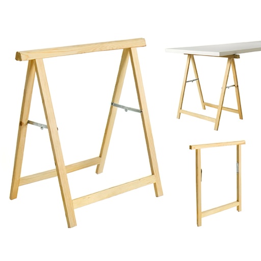 [5110505] Caballete Madera de Pino Macizo 74x74cm Alto