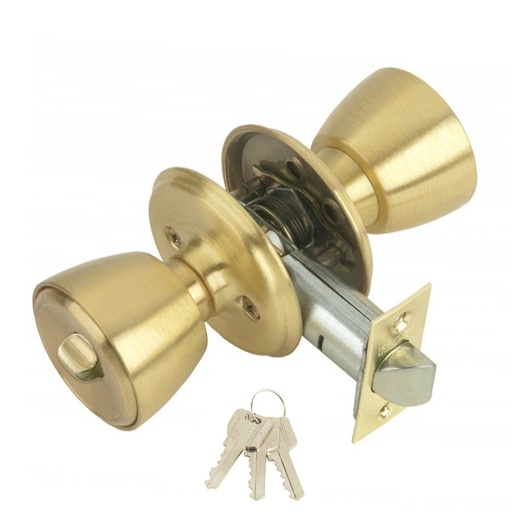 [3020840] Pomo MCM 501B Con Llave y Condena Latonado Entrada 70 mm.