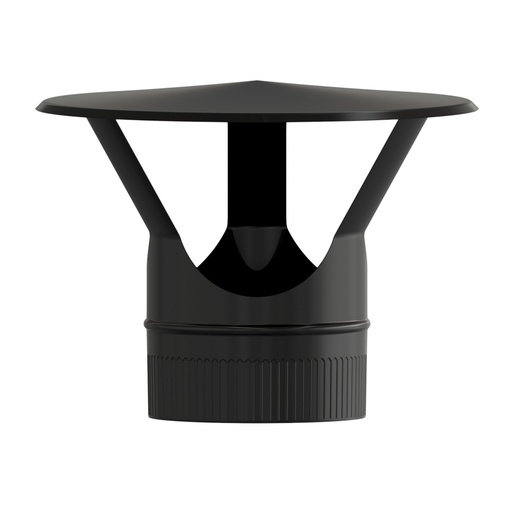 [22010505] Sombrero Estufa Vitrificado Negro Ø 200 mm. Sombrero Tubo Chimenea, Sombrero Tubo Humo, Sombrero Tubo Calefacción, Sombrero Humo