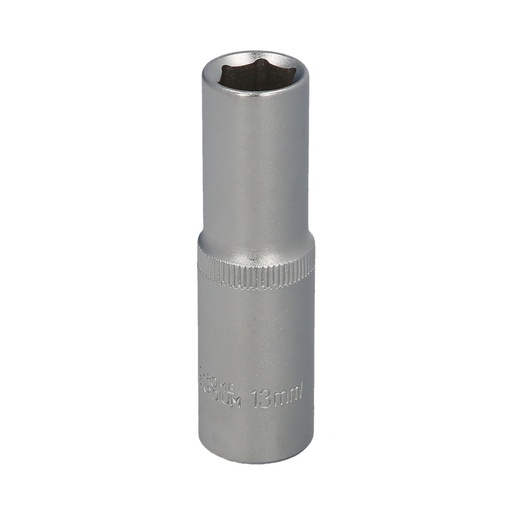 [2109155] Llave Vaso 1/2" Hexagonal Larga 13 mm. Perfil de 6 caras. Acero Cromo Vanadio, Aristas Redondas