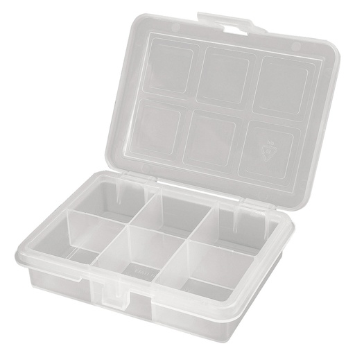 [2240300] Organizador Plastico 6 Compartimentos 120 x 100 x 28 mm. Caja Almacenaje, Malentin Organizador, Organizador Plastico