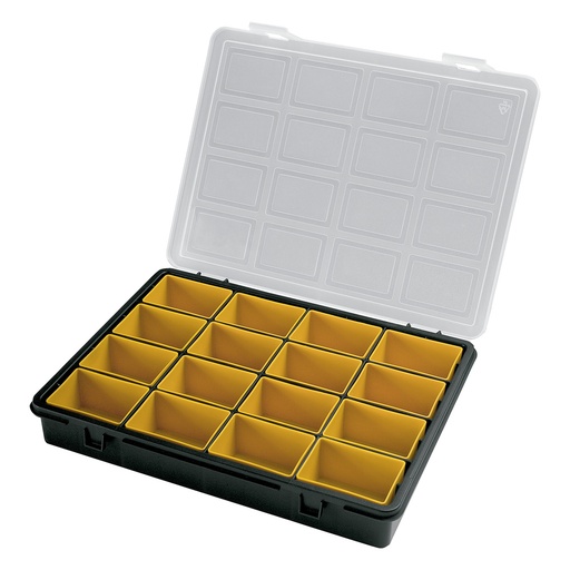 [2240309] Organizador Plastico 16 Compartimentos Extraibles 242x188x37 mm. Caja Almacenaje, Malentin Organizador, Organizador Plastico