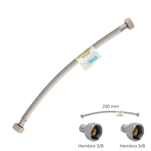 [4010816] Latiguillo Flexible Acero Inoxidable Hembra 3/8 - Hembra 3/8 - 250mm