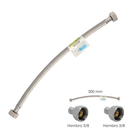[4010817] Latiguillo Flexible Acero Inoxidable Hembra 3/8 - Hembra 3/8 - 300mm