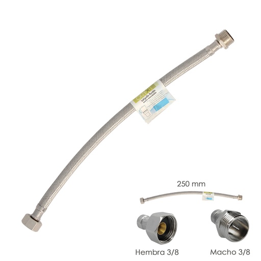 [4010821] Latiguillo Flexible Acero Inoxidable Macho 3/8 - Hembra 3/8 - 250mm