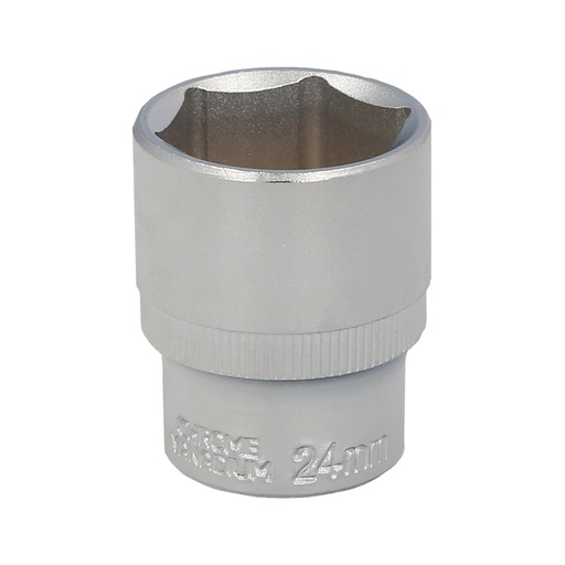 [2109075] Llave Vaso 1/2" Hexagonal 24 mm. Perfil de 6 caras. Acero Cromo Vanadio, Aristas Redondas