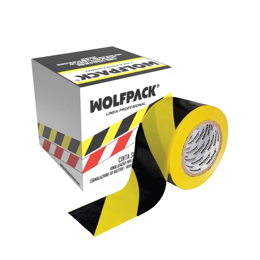 [15050405] Cinta Señalización Polietileno Amarilla/Negra Rollo 200mt X 70mm