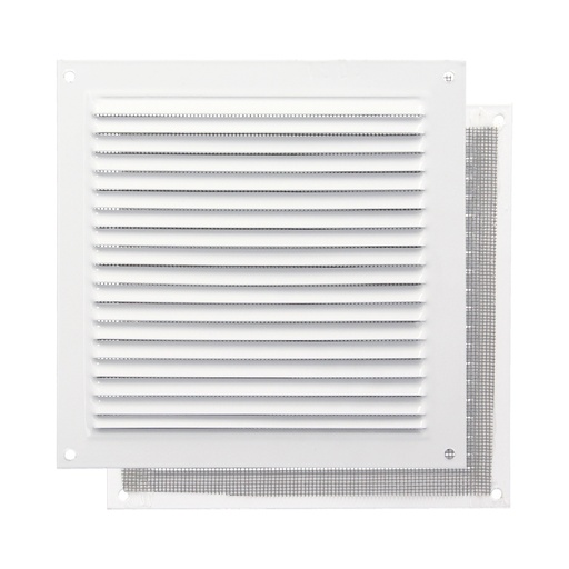 [2530040] Rejilla Ventilación Aluminio Con Mosquitera Atornillable 175 x 175 mm. Color Blanco