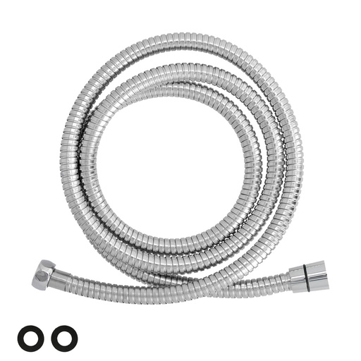 [4020300] Flexo / Manguera Ducha Extensible Acero Inoxidable 1,7 a 2 Metros Accesorios de Latón. Flexible, Resistente a Torceduras,