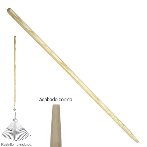 [2290100] Mango Madera Conico 1200x28 mm. Rastrillo Metal