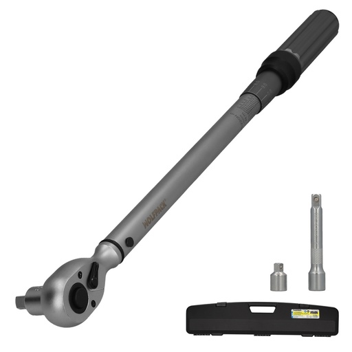 [2106655] Llave Dinamometrica 1/2" Con Alargadera y Reductor De 3/8" Llave De Torque Camiones, Coches, Motos, Micro Ajustes, Acero CRV