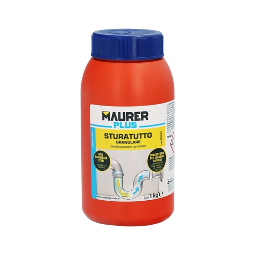 [8324250] Desatascador Granular Profesional 1 Kg. Desatascador De Tuberías, Eliminador De Atascos, Limpiador De Tuberías