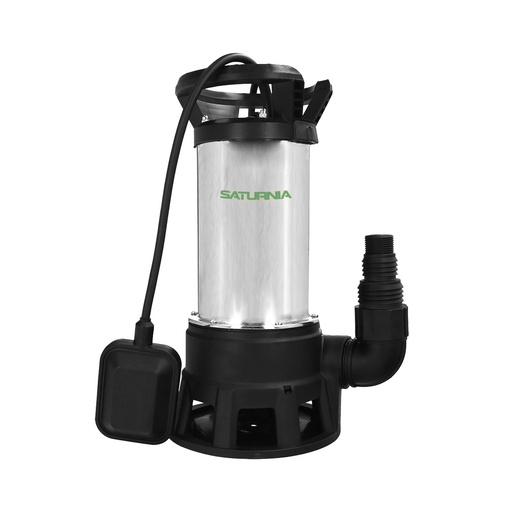 [8064015] Bomba Aguas Sucias Sumergible Inoxidable 1.300 W. 25.000 lts/hora, Profundidad 7 Mts, Elevación 11 mts. Particulas max. Ø 38 mm.