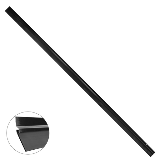 [5190490] Burlete Para Puertas De Garaje Aluminio Negro Con Goma 2,5 m. Perfil Bajo Cochera Cepillo De Puerta, Burlete Garaje