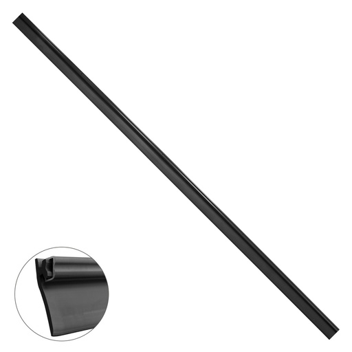 [5190495] Burlete Reforzado Para Puertas De Garaje Aluminio Negro Con Goma 2,5 m. Perfil Bajo Cochera Cepillo De Puerta, Burlete Garaje