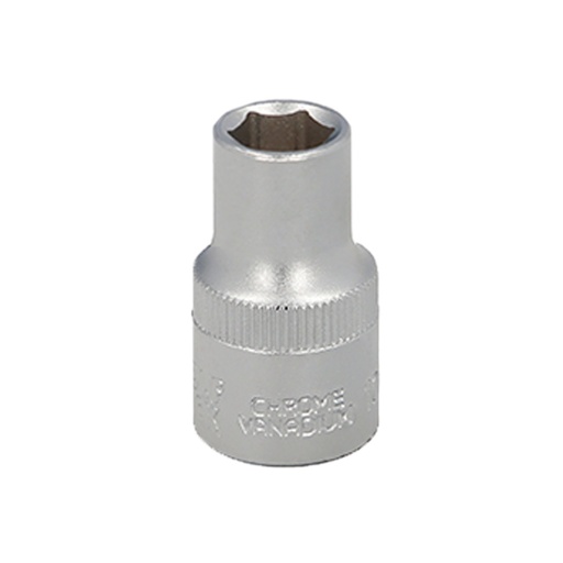 [2109015] Llave Vaso 1/2" Hexagonal 12 mm. Perfil de 6 caras. Acero Cromo Vanadio, Aristas Redondas