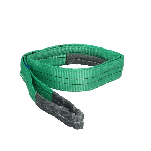 [15030205] Eslinga Plana Doble Banda 2.000 Kg. Factor Seguridad 7:1, Longitud: 2 Metros Ancho 6 cm. 100% Poliester. Color Verde