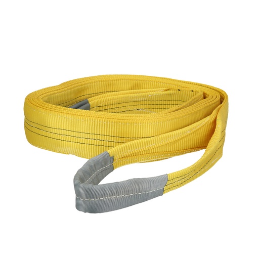 [15030221] Eslinga Plana Doble Banda 3.000 Kg. Factor Seguridad 7:1, Longitud: 5 Metros Ancho 9 cm. 100% Poliester. Color Amarilla