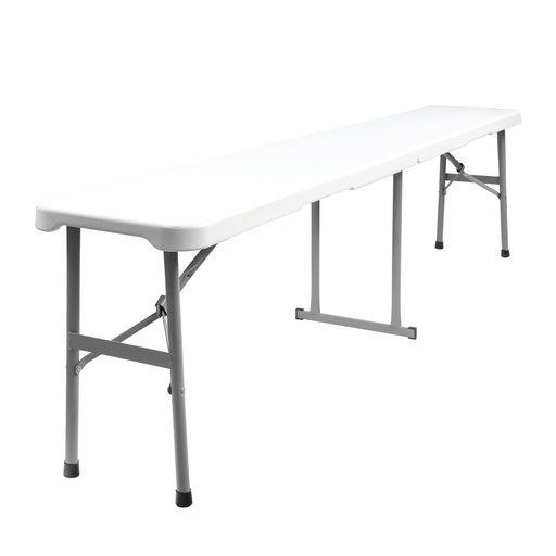 [8044630] Banco Plegable Multifuncional, Portatil, Resistente,Multiusos 183x28x44 cm. Color Blanco