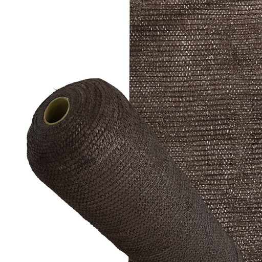 [1190785] Malla Sombreo Rollo 4 x 50 metros, Reduce Radiación, Protección Jardín y Terraza, Regula Temperatura, Color Marrón