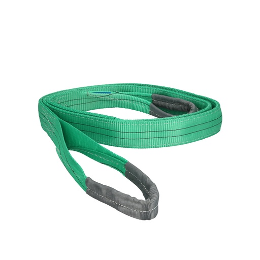 [15030209] Eslinga Plana Doble Banda 2.000 Kg. Factor Seguridad 7:1, Longitud: 4 Metros Ancho 6 cm. 100% Poliester. Color Verde