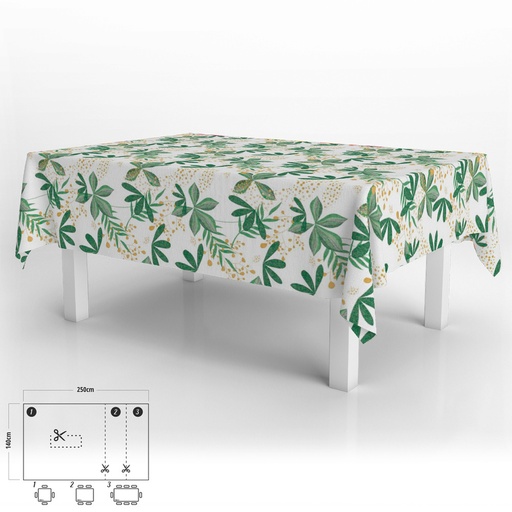 [5544117] Mantel Hule Impermeable Antimanchas Primavera PVC 140x250 cm.  Recortable Uso Interior y Exterior