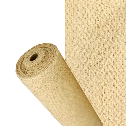 [1190755] Malla Sombreo Rollo 1.5 x 50 metros, Reduce Radiación, Protección Jardín y Terraza, Regula Temperatura, Color Beige