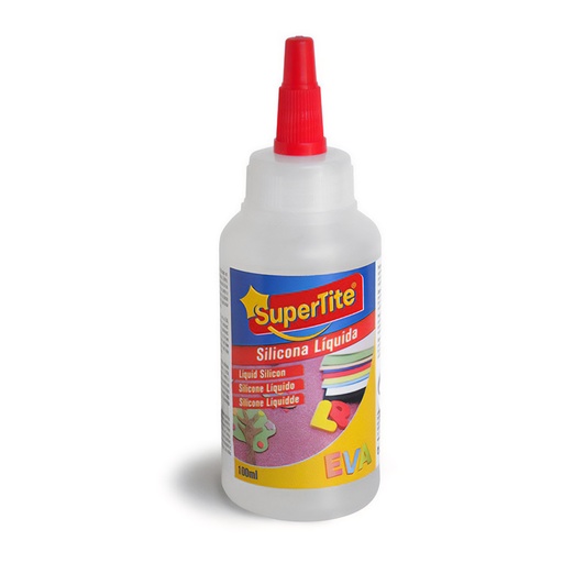 [14030400] Silicona Liquida Botella 100 ml. Uso Escolar / Oficina. No Toxica Con Aplicador y Tapón