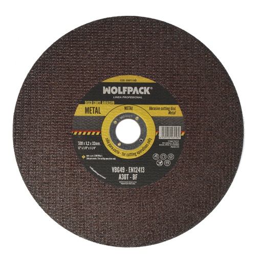 [9011140] Disco Corte Abrasivo  Metal Ø 300 x Ø 32 mm. Espesor 3,2 mm. Disco Radial / Amoladora Universal Con Todas Las Amoladoras