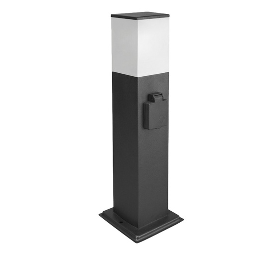 [19050200] Poste Baliza Jardin Ip44 Con Enchufe Negro