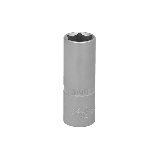 [2109350] Llave Vaso 1/4" Hexagonal Larga 13 mm. Perfil de 6 caras. Acero Cromo Vanadio, Aristas Redondas