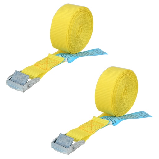 [15030350] Cinta De Amarre Con Trinquete 4,5 metros x 25 mm.(2 Unidades) Trinquete Metalico Automatico, Cincha, Eslinga, Correa Sujeción
