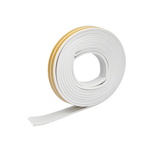[5190131] Burlete Caucho Blanco Rollo 6 Metros x 9 mm. Sellador Ventanas y Puertas. Aisla Del Ruido. Para Umbrales de 1 A 3,5 mm.
