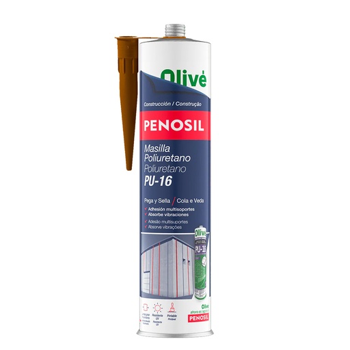 [14040187] Masilla Poliuretano Marrón Cartucho 300 Ml. Sellador Poliuretano, Sellador Cemento, Ladrillo, Cerámica, Metales