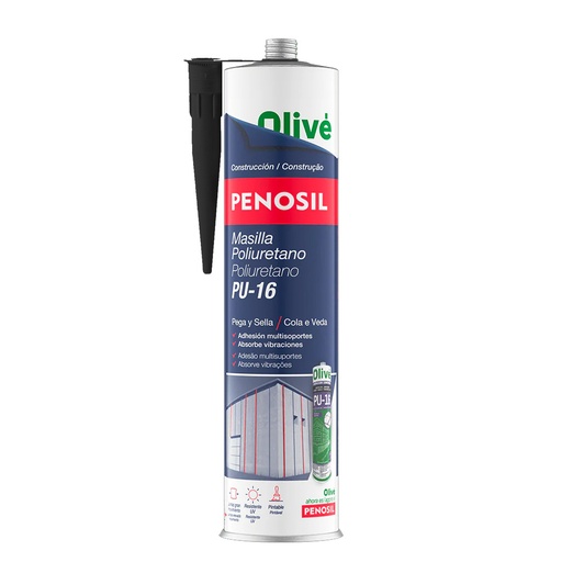 [14040188] Masilla Poliuretano Negro Cartucho 300 Ml. Sellador Poliuretano, Sellador Cemento, Ladrillo, Cerámica, Metales