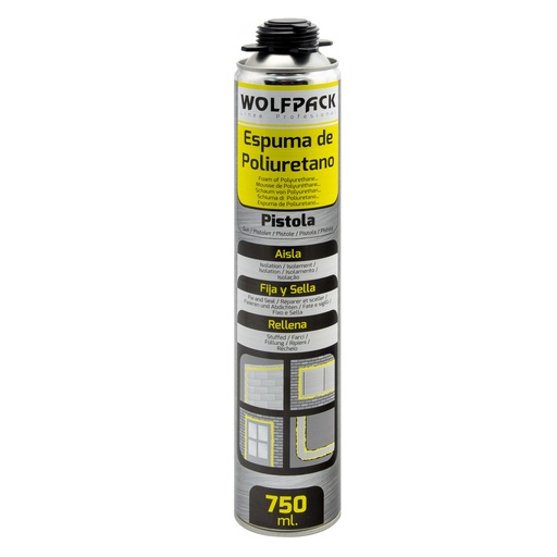 [14010151] Espuma Poliuretano 750 Ml.Para Pistola. Pistola, Espuma Impermeabilizante Pistola, Espuma Tapagrietas