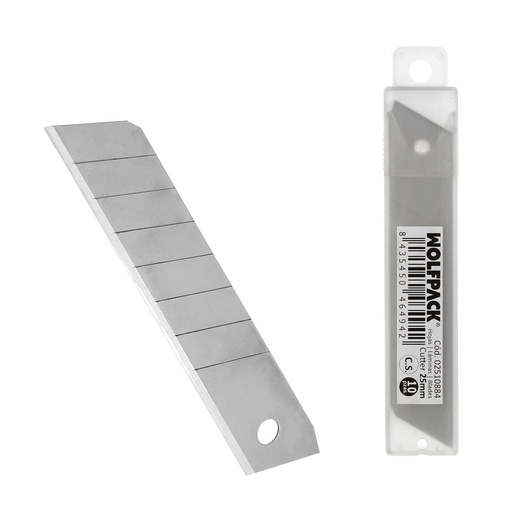[2510884] Hoja Cutter 18 mm. (Estuche 10 Piezas) Acero al Carbono.