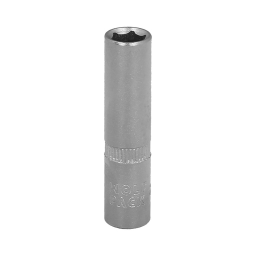 [2109330] Llave Vaso 1/4" Hexagonal Larga 8 mm. Perfil de 6 caras. Acero Cromo Vanadio, Aristas Redondas