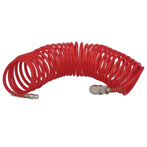 [17020140] Manguera Espiral Aire Comprimido  15 Metros Adaptador Rápido.