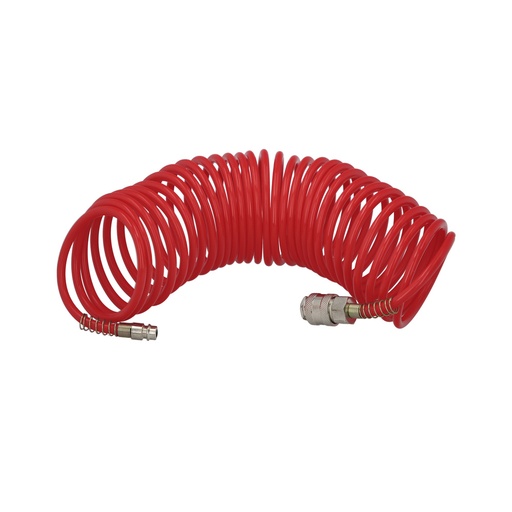 [17020142] Manguera Espiral Aire Comprimido  7,5 metros Adaptador Rápido