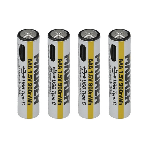 [19040215] Pila AAA 1,5v Recargable Por Usb-c (4 unidades)